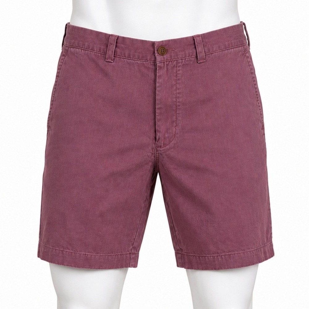 Vintage J.Crew Men's 36 Burgundy Plum Cotton Chino Shorts Dadcore Golf Summer